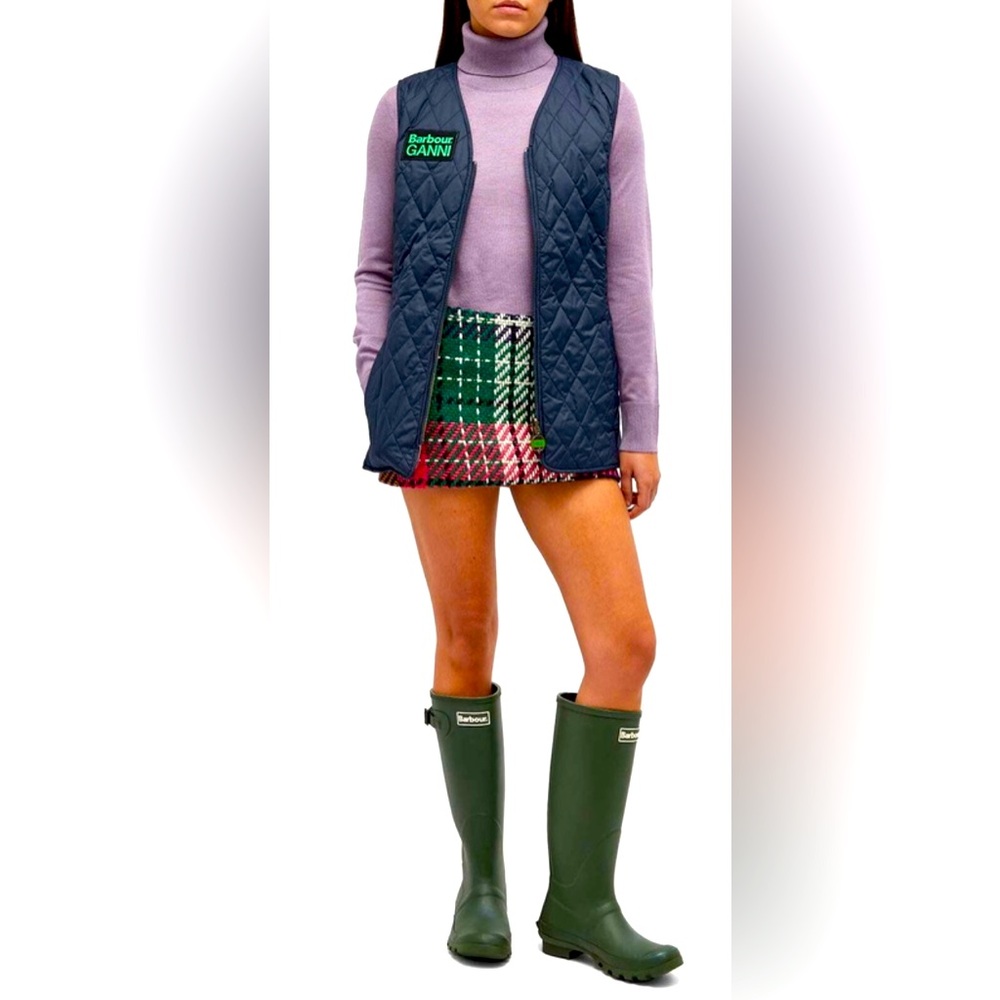 NWT Barbour GANNI Betty liner reversible navy